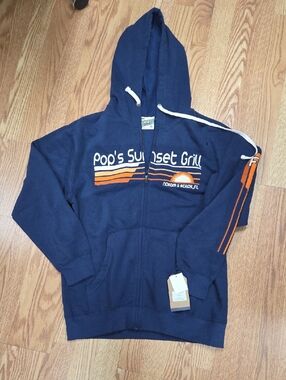 New Pop's Sunset Grill MVSport  Navy Zip Hoodie